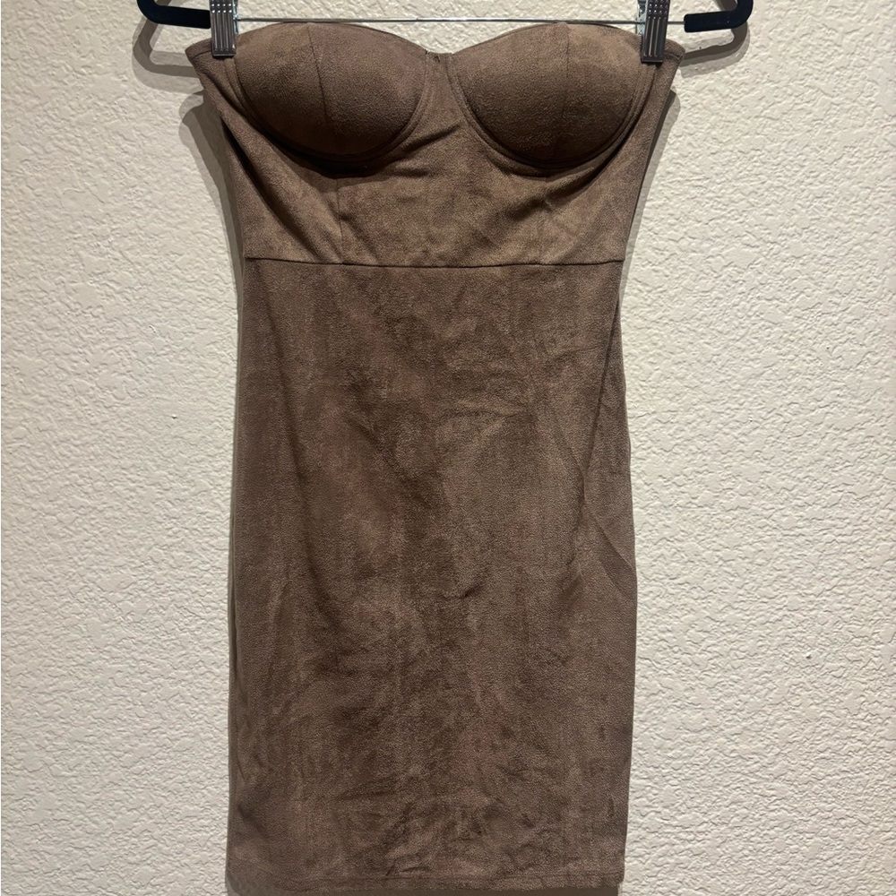 Guess Strapless Brown Dress